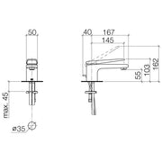 Dornbracht - Waschtisch EHM GENTLE 33500720-00 Ausladung 145mm chrom