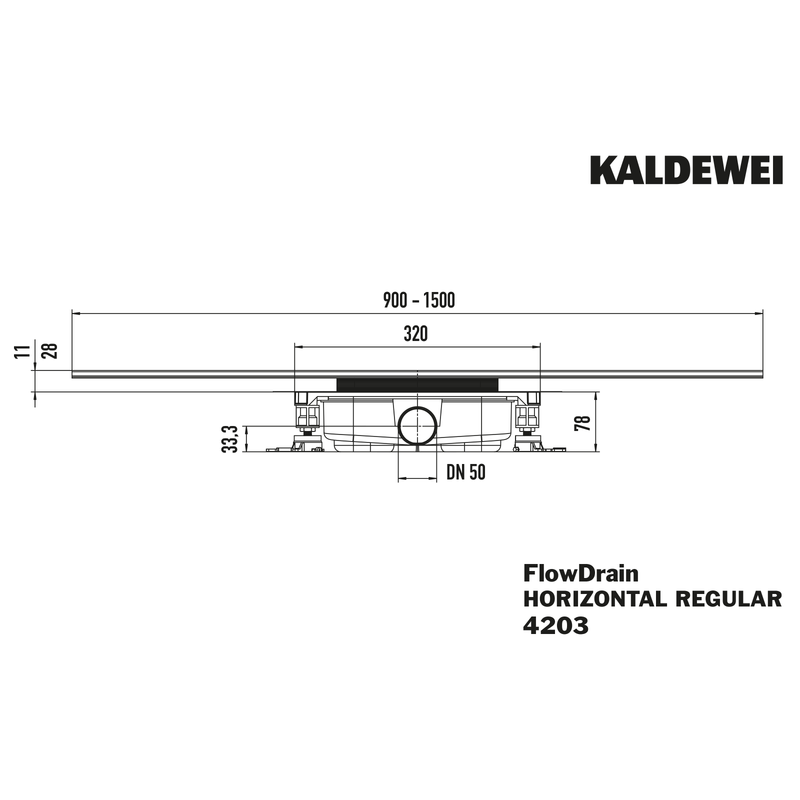 Franz Kaldewei - Ablaufgarnitur FlowDrain Mod.4203 HORIZONTAL REGULAR