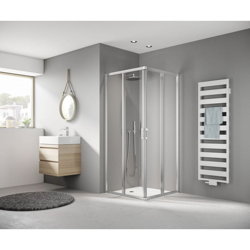 Kermi Duschdesign - Eck-Halbt. re LIGA E2R 0800x 2000 BV: 775-800 SIMG ESG klar