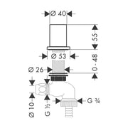 Hansgrohe - Absperrventil Küche AXOR DN15 edelstahl-optik