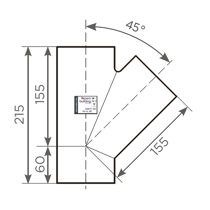 Fornatis - Abzweig DN80x80 45 Grad