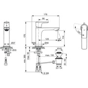 Ideal Standard - WT-Armatur CONNECT AIR, Grande Slim, m.Ablgarn., BlueStart, Sundance gold