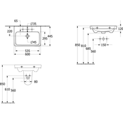 VILLEROY & BOCH - WT Architectura 600x445mm re-eckig 1HL. o. ÜL. Weiß Alpin AntiBac cplus