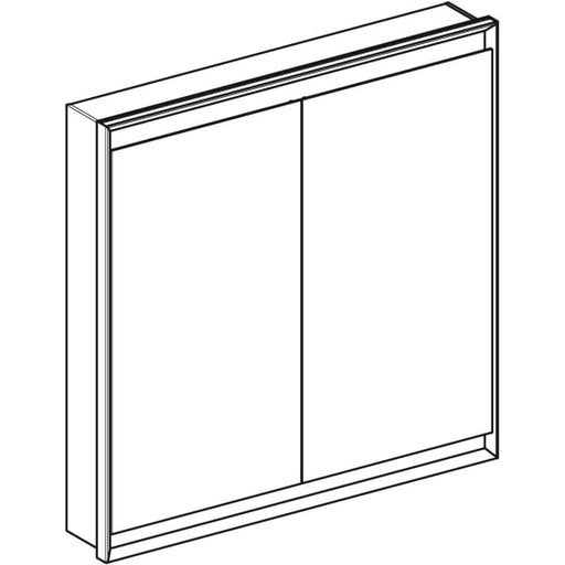 Geberit Vertriebs - ONE Spiegelschrank mit ComfortLight 2 Türen, UP-Mont., 90x90x15cm, alu
