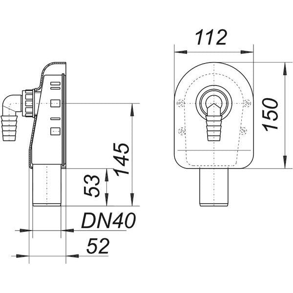 Dallmer - Waschgeräte-Siphon HL 410, DN40