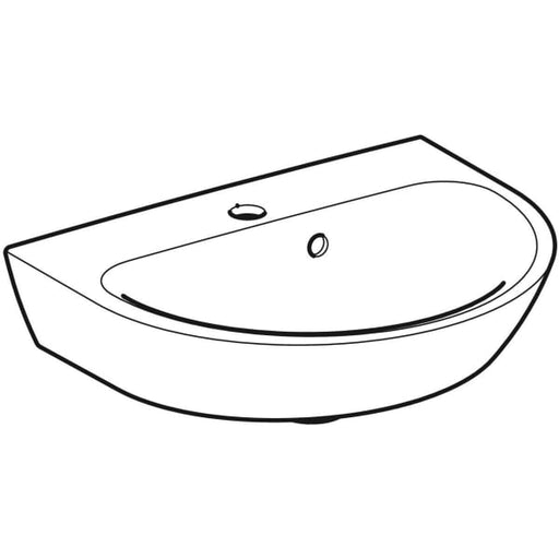 Geberit Vertriebs - Handwaschbecken RENOVA 50x40cm, m. Hl., m. Ül., weiß KeraTect