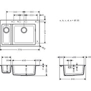 Hansgrohe - Einbauspüle 180x450 S510-F635 GS