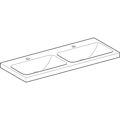 Geberit Vertriebs - iCon Light Doppelwaschtisch 120x48cm mit Hahnloch, ohne Überlauf, weiß