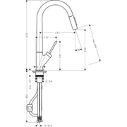 Hansgrohe - Spültisch EHM AXOR STARCK 10821 edelstahl mit Ausziehbrause