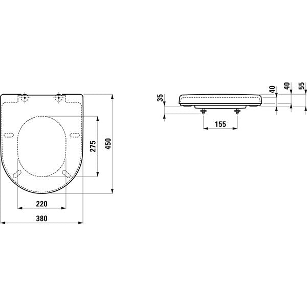 LAUFEN - WC-Sitz PRO S 896951 m.Absenkautomatik, weiß