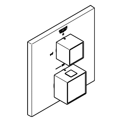 Grohe - THM-Wannenbatterie GROHTHERM Cube 24155 FMS für 35600 hard graphite geb