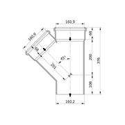 Wavin - Abzweig AS+ DN 150x150 45 Grad