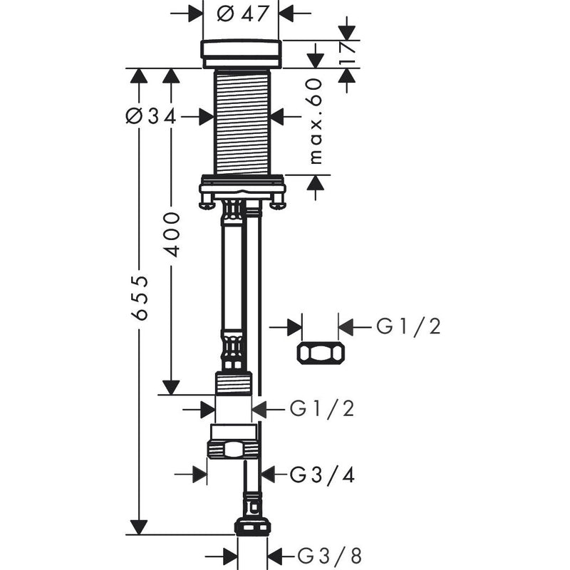 Hansgrohe - Geräteabsperrventil F21 mattschwarz