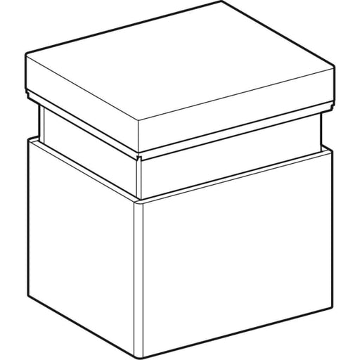 Geberit Vertriebs - Hocker RENOVA NR. 1 COMFORT, fahrbar 460x435/495x390mm Sitzkissen Weiß matt