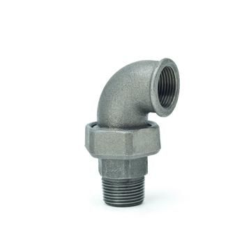 Gebo - Armaturen - Temperguss-Winkelverschraubung Nr.97 3/4, flachdichtend, mit 1 AG, schwarz
