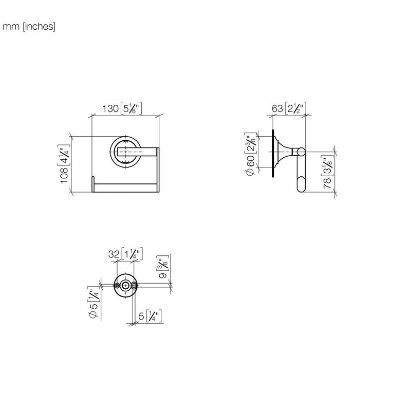 Dornbracht - Papierrollenhalter ohne Deckel VAIA 83500809 messing gebürstet