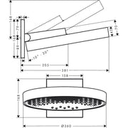 Hansgrohe - Kopfbrause RAINFINITY 360 3jet Wandmontage BBC