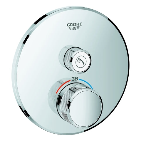 Grohe - Thermostat GROHTHERM SmartControl 29118 rund FMS 1 Absperrventil chrom