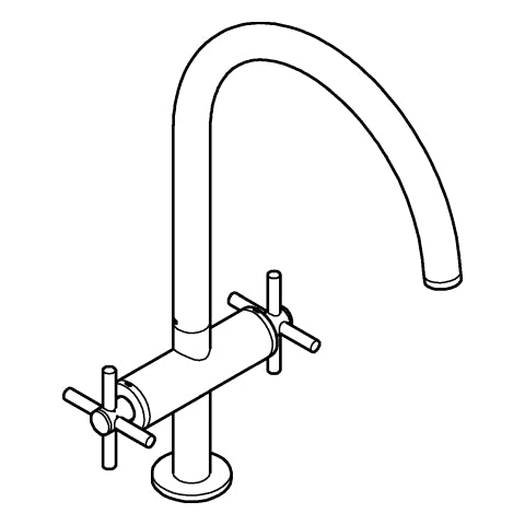 Grohe - 2-Griff-Spültischbatterie Atrio 30609 C-Auslauf chrom