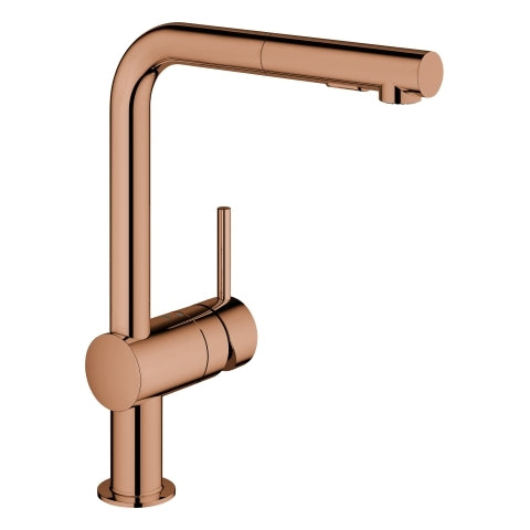 Grohe - EH-Spültischbatterie MINTA 30274 L-Auslauf azb. Spülbrause warm sunset