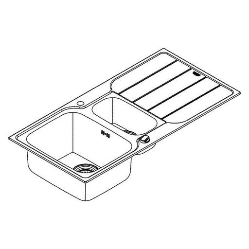 Grohe - Edelstahlspüle K500 31572_1 mit 1,5 Becken Abtropffläche 1000x500mm