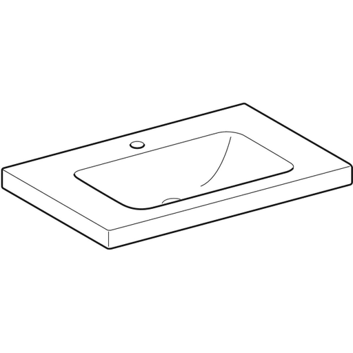 Geberit Vertriebs - iCon Light Waschtisch 75x48cm Ablagefl., m. Hl., o. Ül., weiß KeraTect