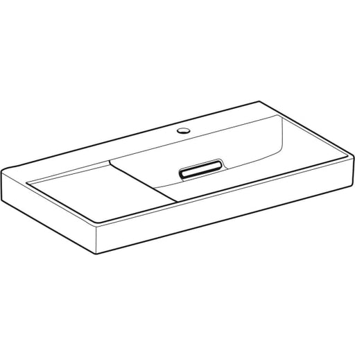Geberit Vertriebs - ONE WT 90x48,4cm, Abg.horiz., Ablg.li m. Hl., o. Ül., weiß, KeraTect/weiß glzd
