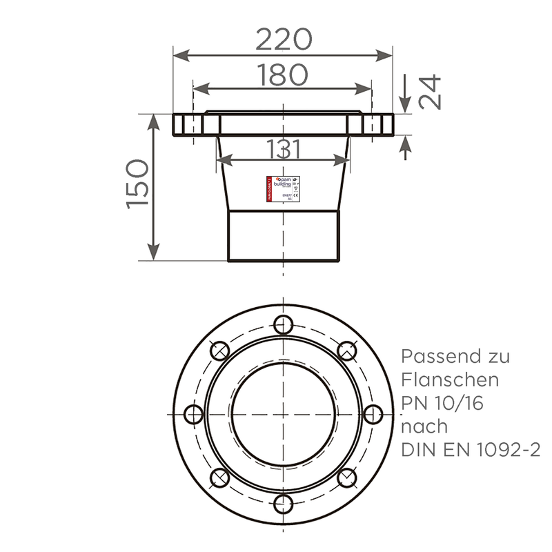 Fornatis - Anschluss-Stück DN 100 mit Flansch