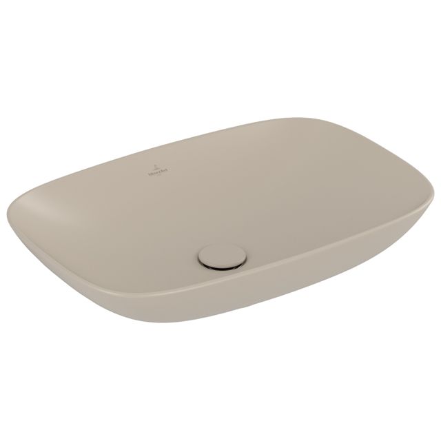 VILLEROY & BOCH - Aufsatzwaschbecken Loop&Friends 620x 420mm Rechteck m. ÜL. Almond CeramicPlus