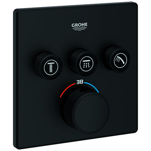 Grohe - Thermostat Grohtherm SmartControl 102167 eckig FMS 3 ASV phantom black