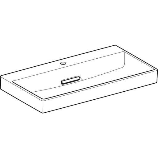 Geberit Vertriebs - ONE Waschtisch 90x48,4 cm, Abg.horiz. m. Hl., o. Ül., weiß, KeraTect/weiß glzd