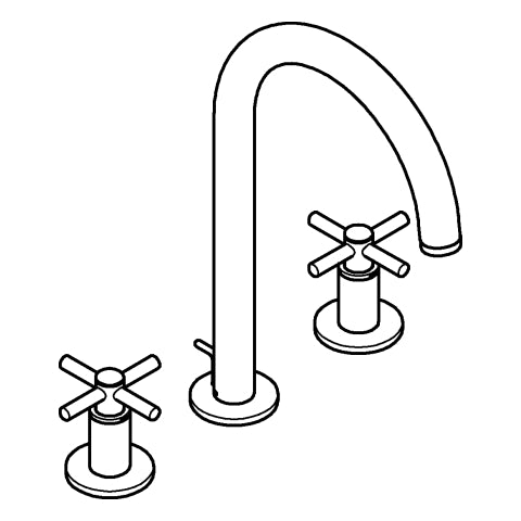 Grohe - 3-Loch-WT-Batterie Atrio 20643 Rohrauslauf Kreuz-Gr. hard graphite geb