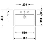 Duravit - Waschtisch VERO 600x470mm 045460 m.ÜL, 1 HL, weiß
