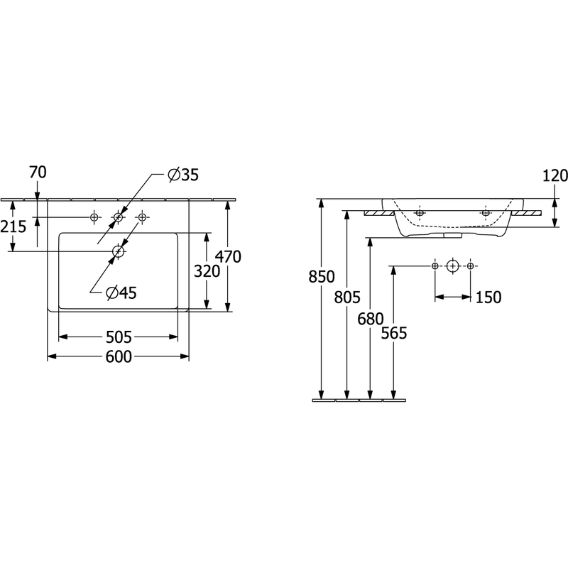 VILLEROY & BOCH - SchrankWT Subway 3.0 600x470mm re-eckig 1HL. m. ÜL. geschl. we Alpin