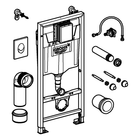 Grohe - Rapid SL Set f. WC 38722 BH: 1,13m Abdeckplatte Skate Air alpinweiß