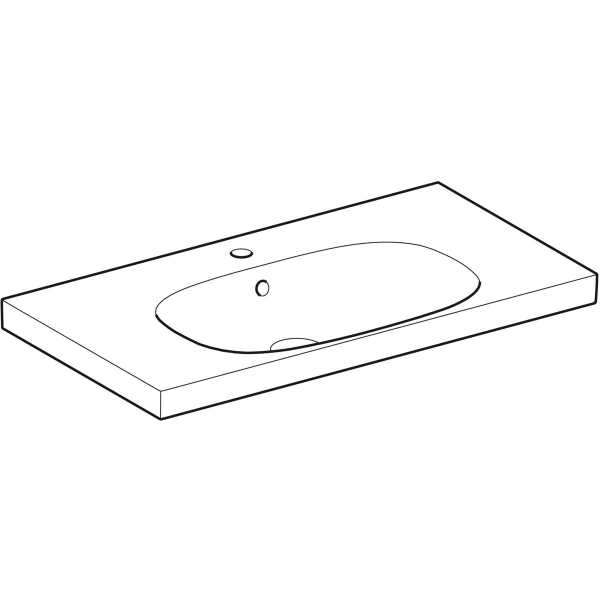Geberit Vertriebs - Acanto Waschtisch m. Ablg., 90x48 einfache Bef., m. Hl., m. Ül., weiß
