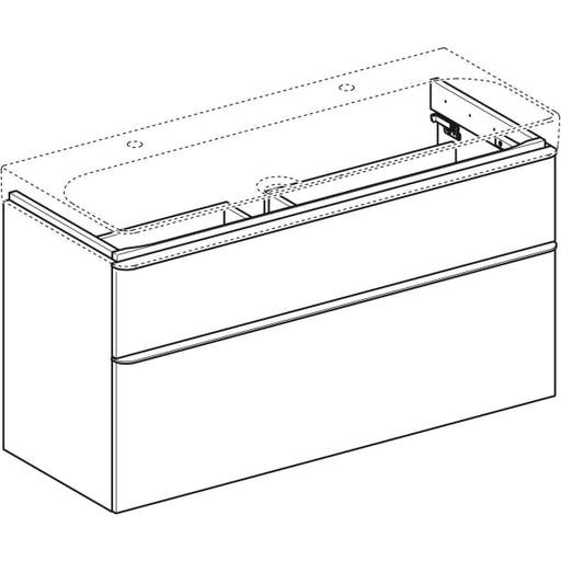 Geberit Vertriebs - Smyle Square US für WT, m. 2 Schubl. 118,4x61,7x47cm, lava