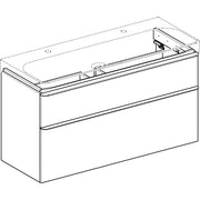 Geberit Vertriebs - Smyle Square US für WT, m. 2 Schubl. 118,4x61,7x47cm, weiß
