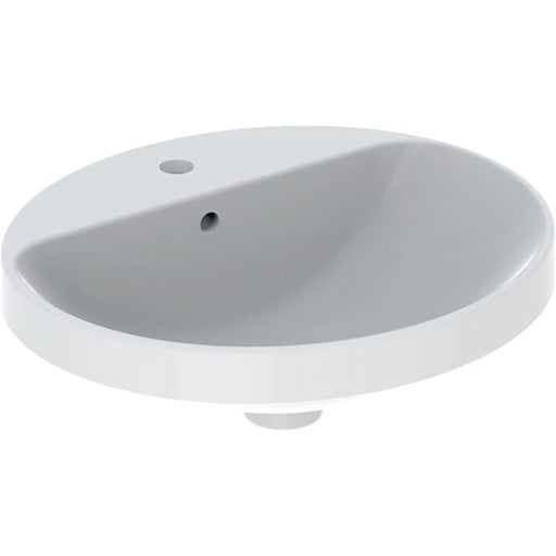 Geberit Vertriebs - Einbau-WT VARIFORM, oval, 500x450mm mit Hahnloch, m. Ül., weiß, KeraTect