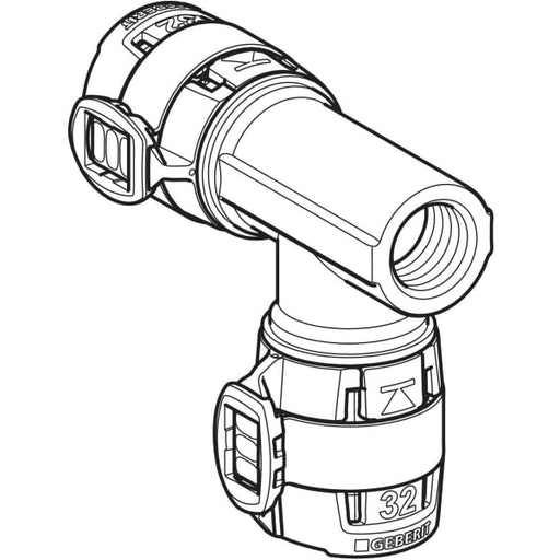 Geberit Vertriebs - FlowFit T-Stück m. Innengewinde Seite Rg+ d32-32-Rp1/2