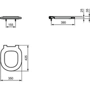 Ideal Standard - WC-Sitzring CONNECT FREEDOM mit Stangenscharnier, weiß