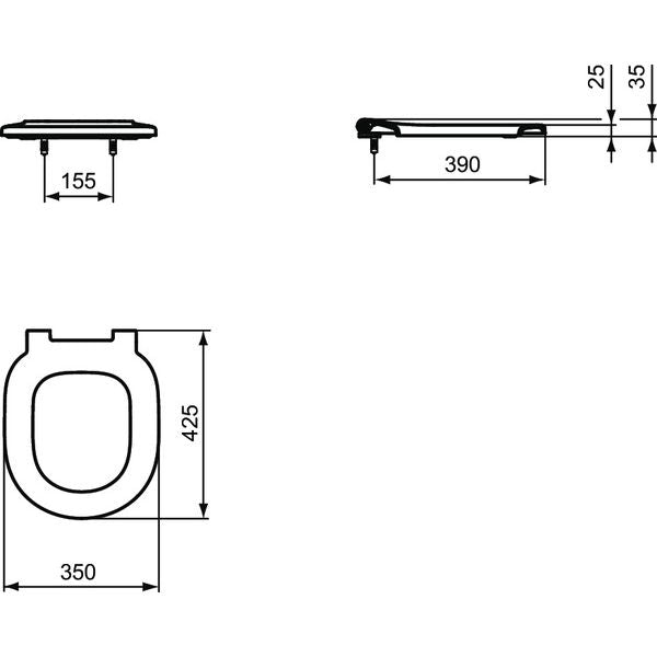 Ideal Standard - WC-Sitzring CONNECT FREEDOM mit Stangenscharnier, weiß