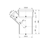 Wavin - Abzweig AS+ DN 100x50 45 Grad