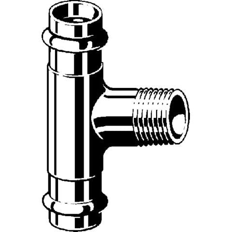 Viega - T-Stück SANPRESS 2217.1 28mm x 3/4 AG x 28mm Siliziumbronze