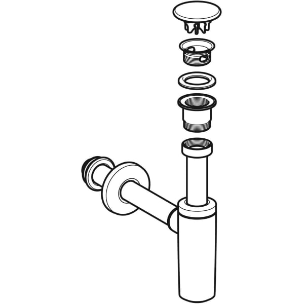 Geberit Vertriebs - Waschbeckenablauf mit Siphon, DN32/40 Ventilab. und Manschette, weiß