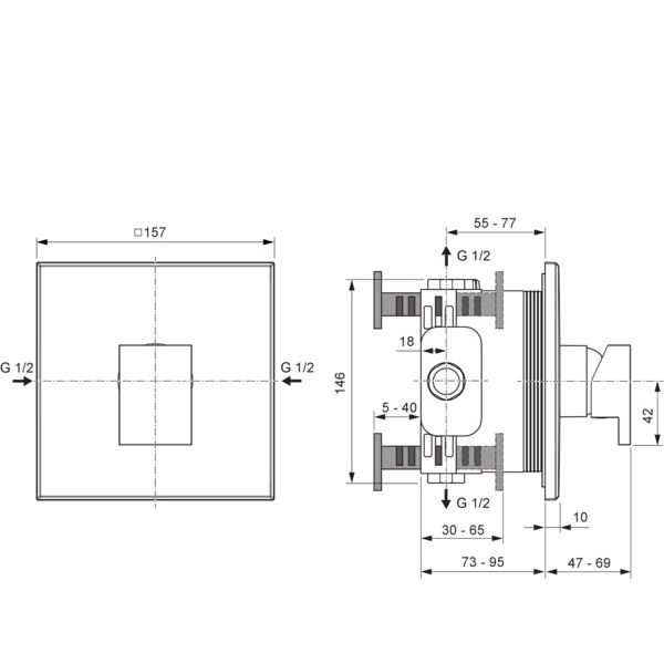 Ideal Standard - IS UP-Brausearmatur Extra Magnetic Grey