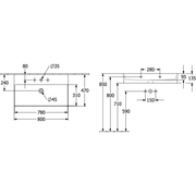 VILLEROY & BOCH - Waschbecken Memento 2.0 800x470mm re-eckig 1HL. o. ÜL. Graphite cplus