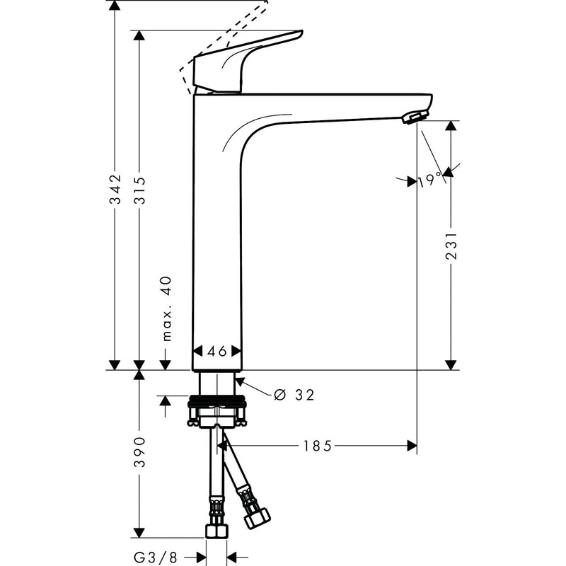 Hansgrohe - Waschtischmischer 230 FOCUS chrom ohne Ablaufgarnitur