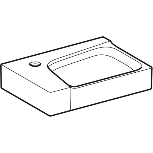 Geberit Vertriebs - Handwaschbecken XENO2, 40x28cm Hahnloch links, o. Ül