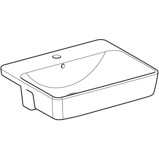 Geberit Vertriebs - Halbeinbauwaschtisch VARIFORM, quadr. 55x45cm, m. Hl, m. Ül., weiß